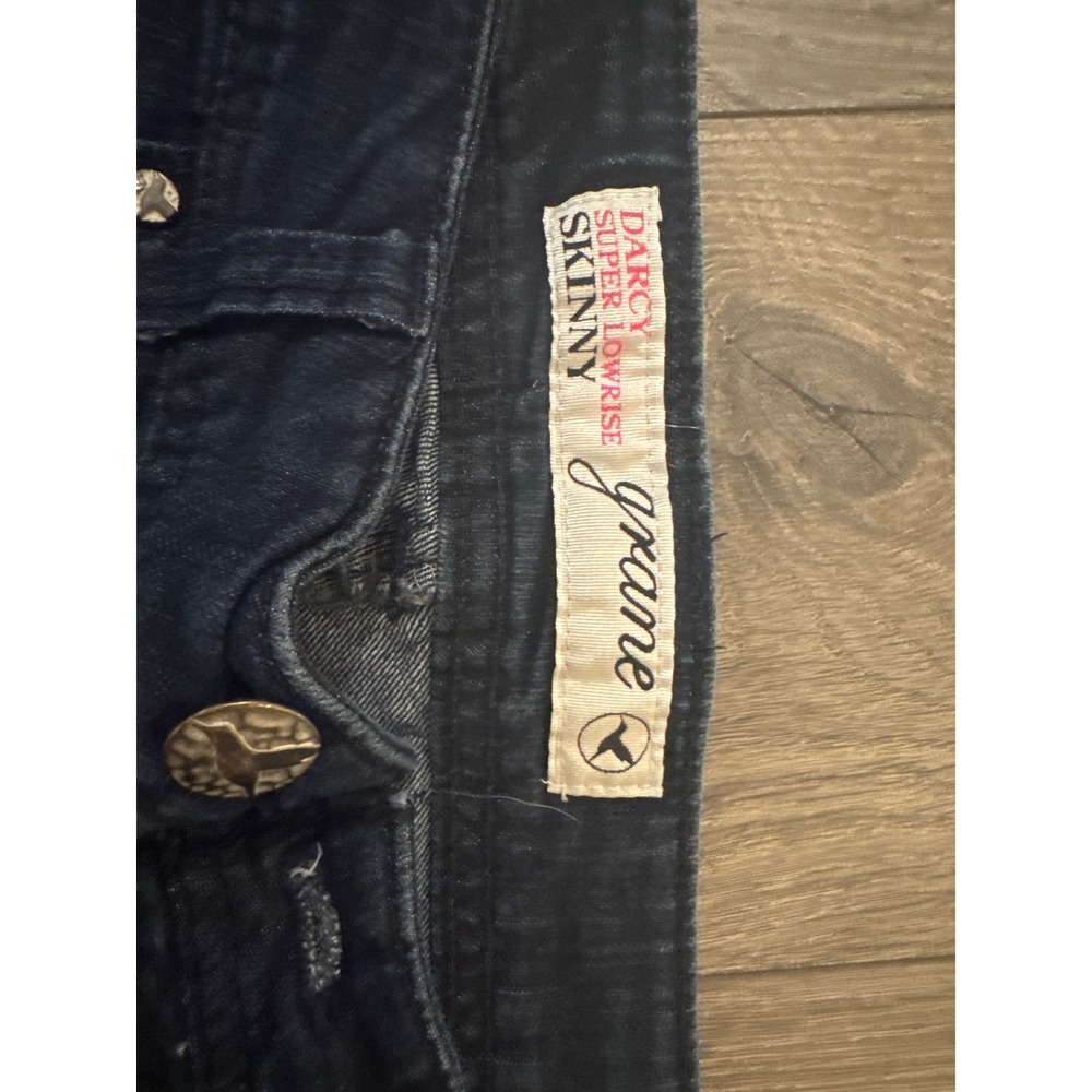 Grane Darcy Super Low Rise Skinny Jeans Dark Wash Denim Size 9 Junior‎ Womens - Picture 2 of 8